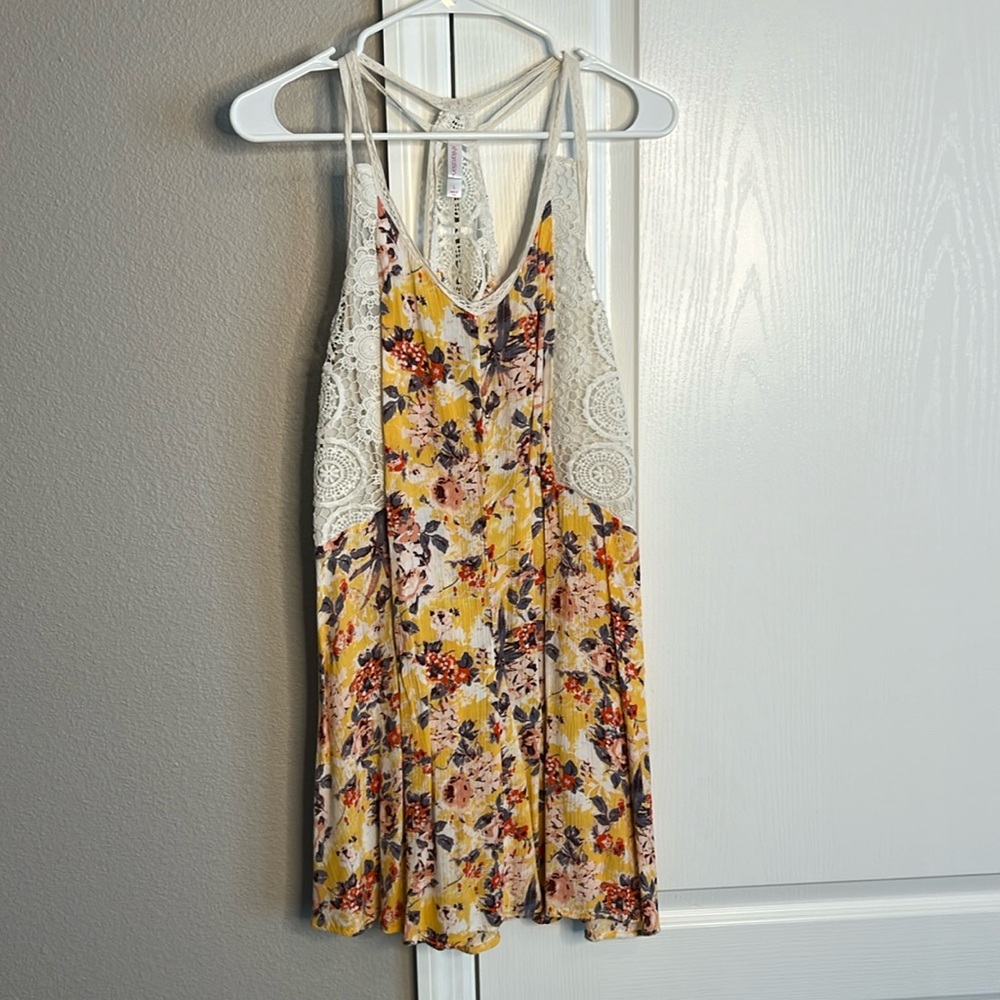 Floral Lacy Babydoll Beach Coverup